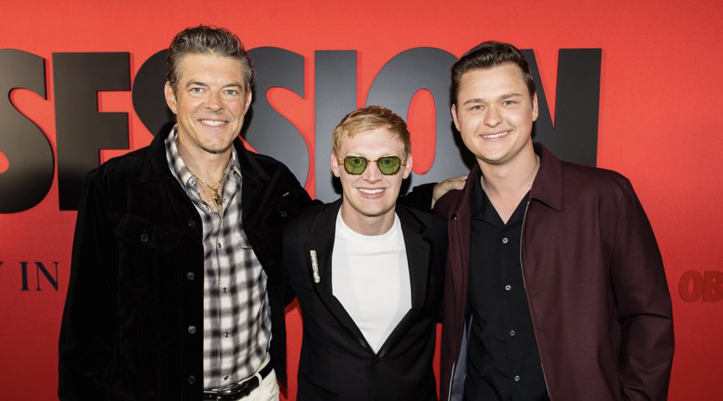 Cooper with Curry Barker and Jason Blum at the Obsession Los Angeles premiere